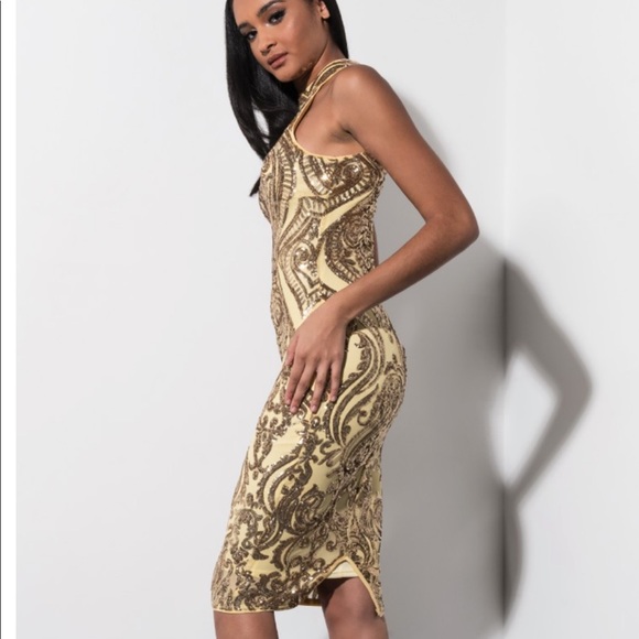 Yellow Sequin Dress